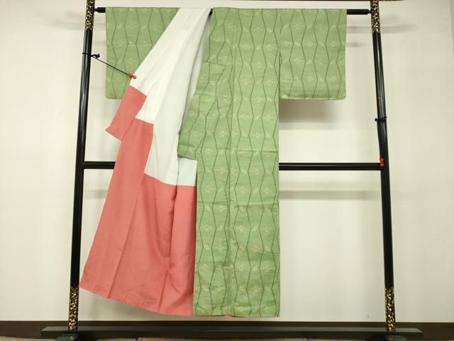 平和屋着物○結城紬 奥順 はたおり娘 100亀甲 吉祥間道 正絹 逸品 未