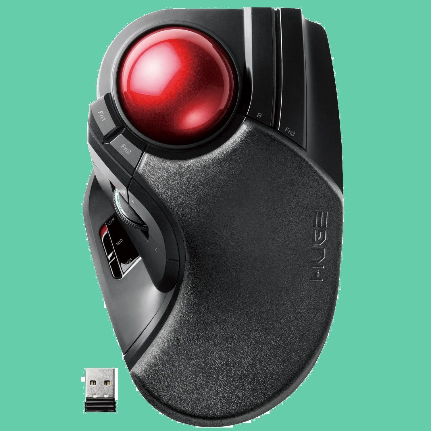 在庫 ワイヤレス レシーバー付属 トラックボール 大玉 マウス 8ボタン チルト機能 エレコム ブラック M-HT1DRXBK