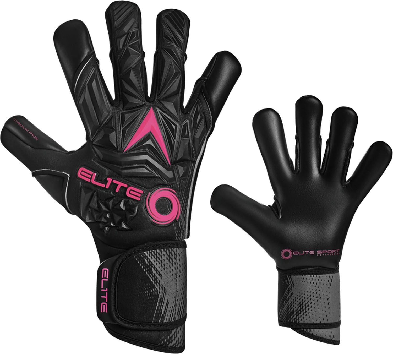 スフィーダ sfida サッカー エリートレボリューション ELITE TITANIUM PINK ゴールキーパー 吸湿性 耐久性 衝撃耐性 フィンガープロテクション アマ プロ 練習 試合 ELG24804 BLKPNK BLK PNK