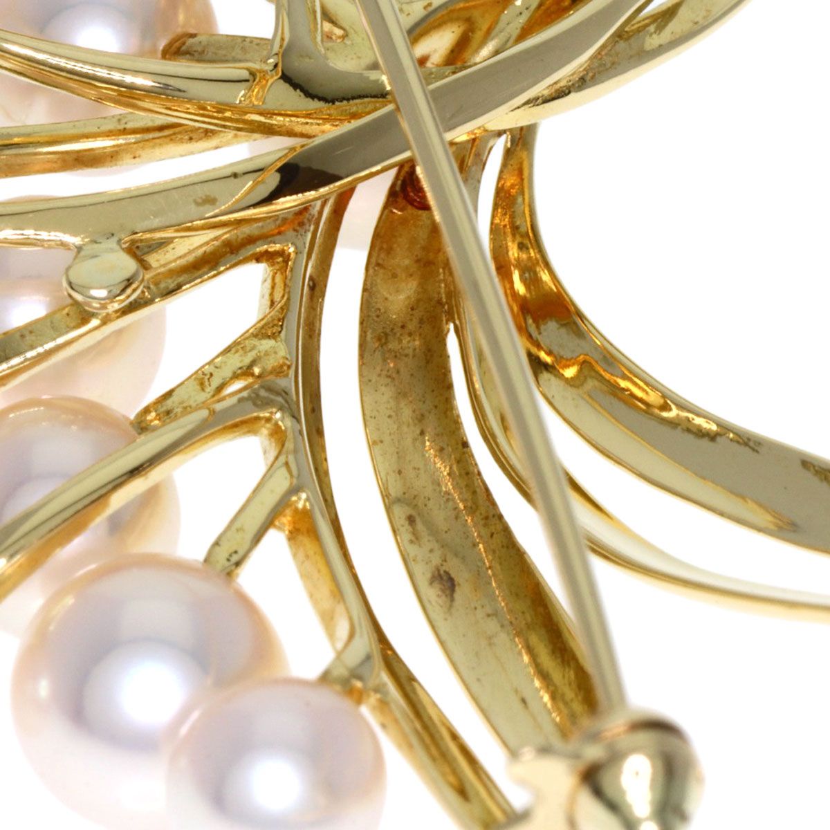 MIKIMOTO ミキモト パール 真珠 ブローチ K18YG レディース