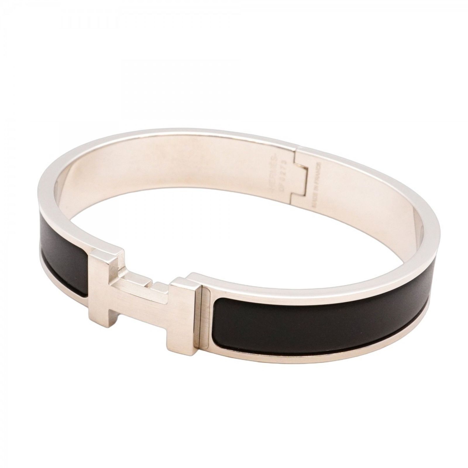 エルメス Hバングル クリッククラックPM バングル ブラック シルバー HERMES 【超美品】エルメス クリックH PM クリッククラック