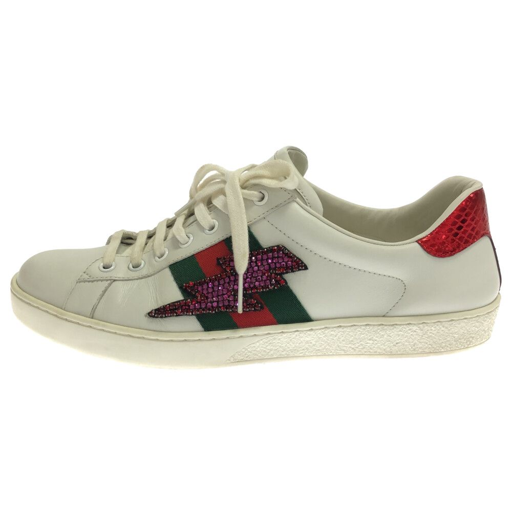 GUCCI (グッチ) 433738 Ace Embroidered Lightning Bolt エース エン