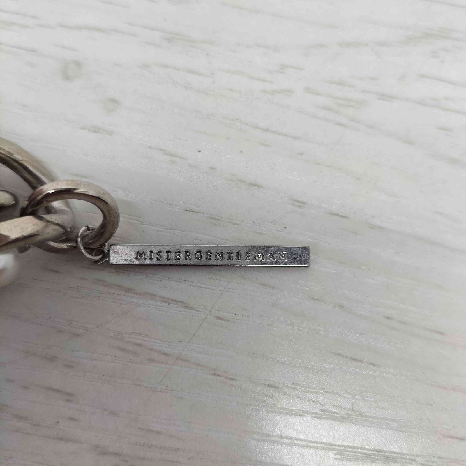 ミスタージェントルマン パール×チェーン ドッキングブレスレット メンズ ミスタージェントルマン MISTERGENTLEMAN PEARL×CHAIN BRACELET