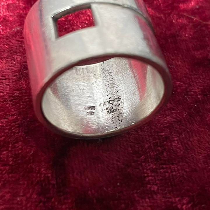 SV925 銀無垢 GUCCI グッチ Gロゴ ブランデッド リング 指輪