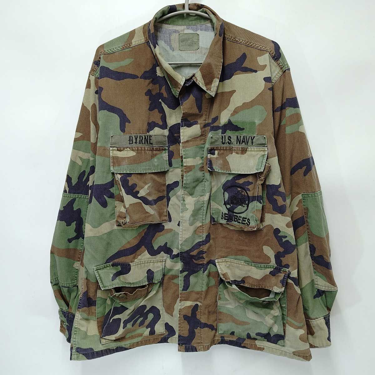 US NAVY SEABEES シービーズ ウッドランド 迷彩 BDUジャケット L-R 