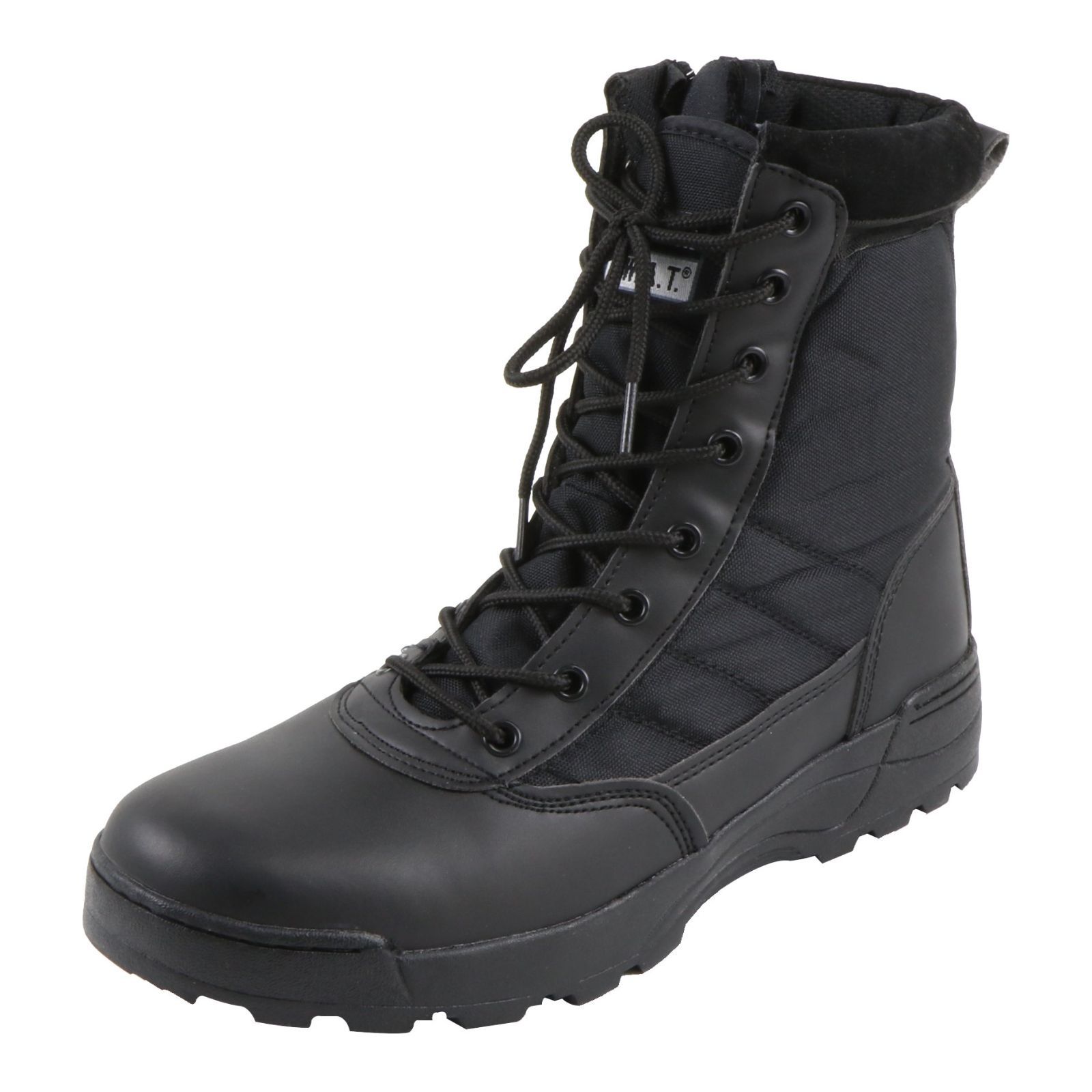 SWAT S.W.A.T ミリタリーブーツ YKKファスナー採用 ジャングルブーツ 黒色 [Sutekus] ブラック (25CM)