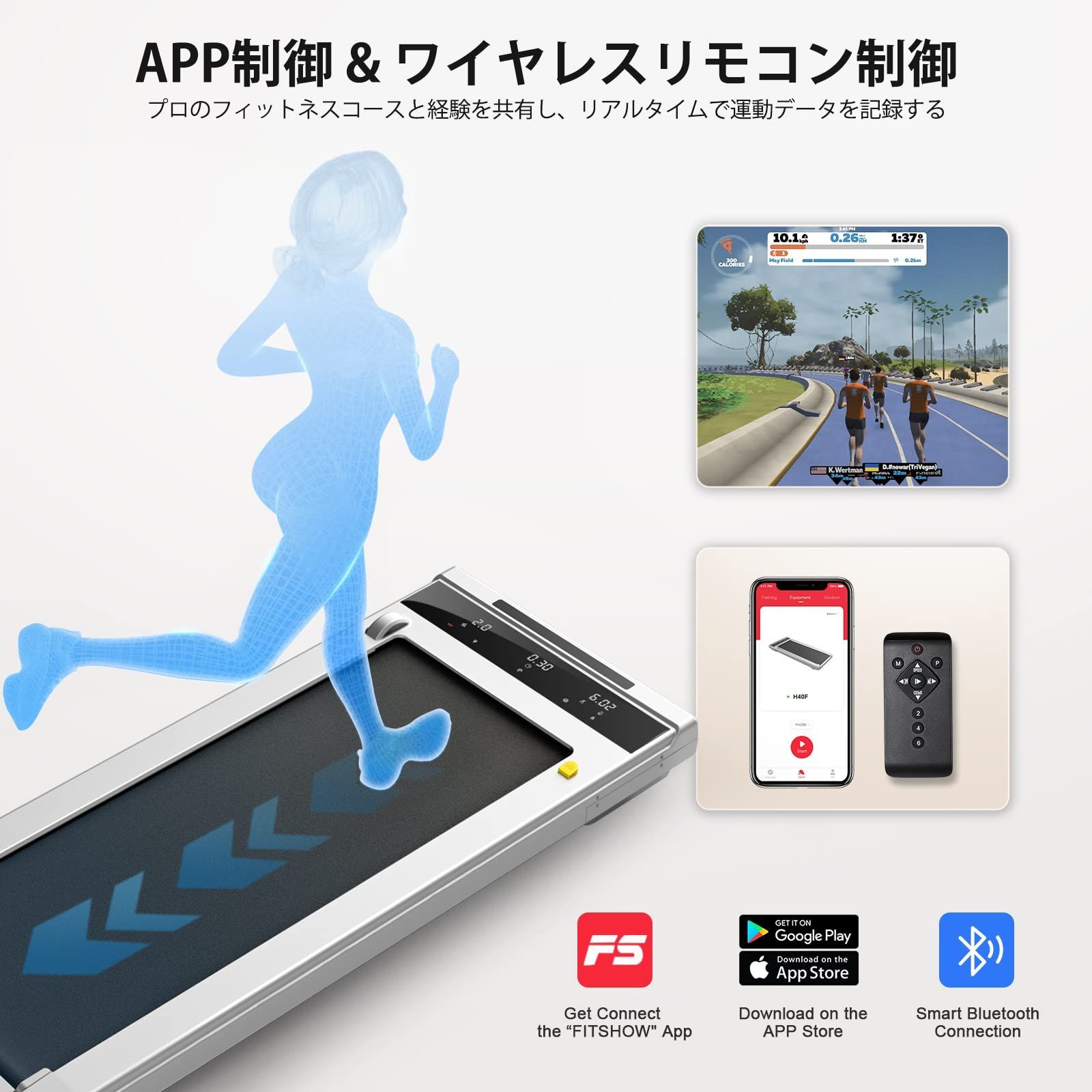 在庫処分】TOPUTURE ルームランナー 電動 ランニングマシン APP連動 多