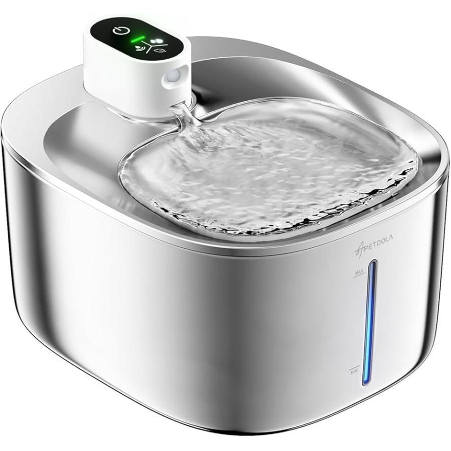 猫 自動給水器 水飲み器 コードレス スマート 静音 4L ワイヤレスポンプ 2way給電式 ステンレス製