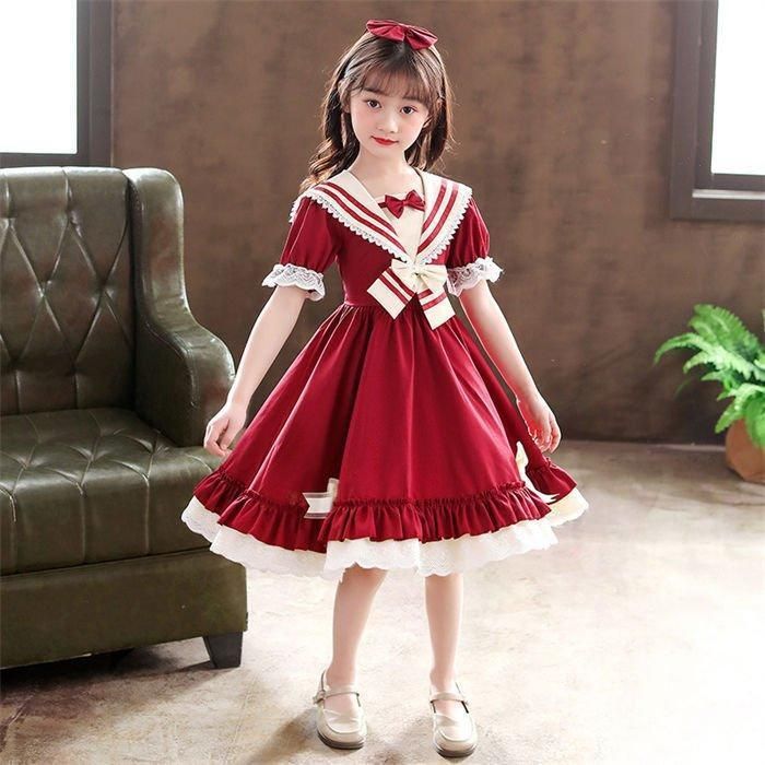 子供ロリータ ワンピース ロリータ服 女の子 子供ワンピース 長袖 ドレス 可愛い リボン【0807⑤】