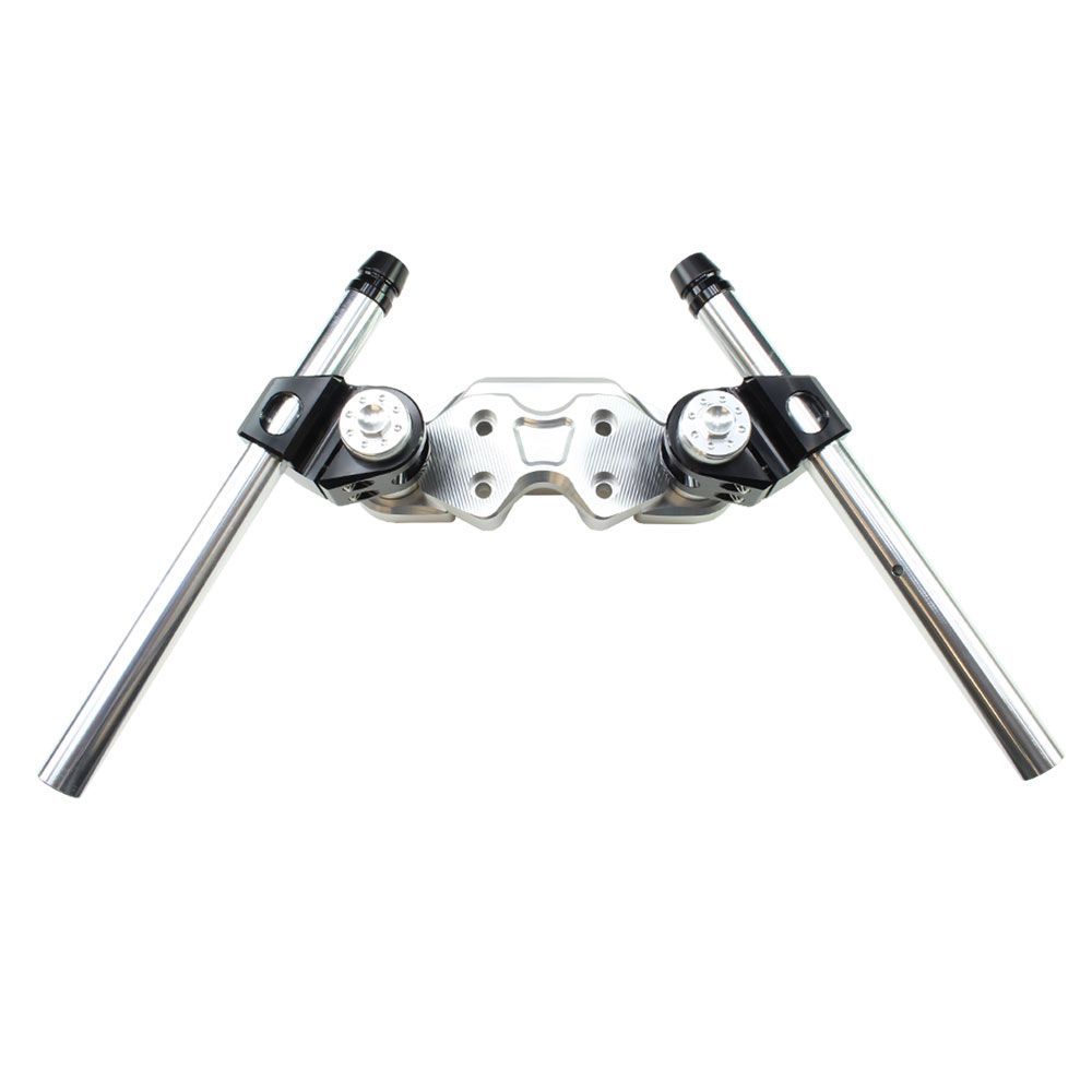 PCX125 JF28 セパレートハンドル キット ブラック シルバー アルミ削り出し ブラケット付 ホンダ ハンドル カスタム パーツ バイク セパハン 無段階調整 交換 部品 ポスト フロント アングル セッター トップブリッジ HONDA 角度 調整