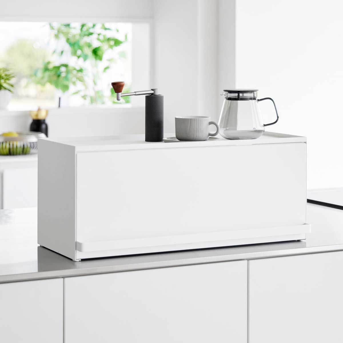 隠せる 引き出し式調味料ラック 3段 50cm 大容量収納 タワーラック 白