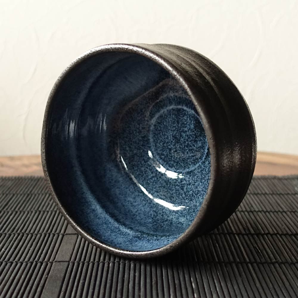 抹茶碗 おしゃれ 美濃焼 おすすめ 陶器 ブルー 青 ネイビー 紺色