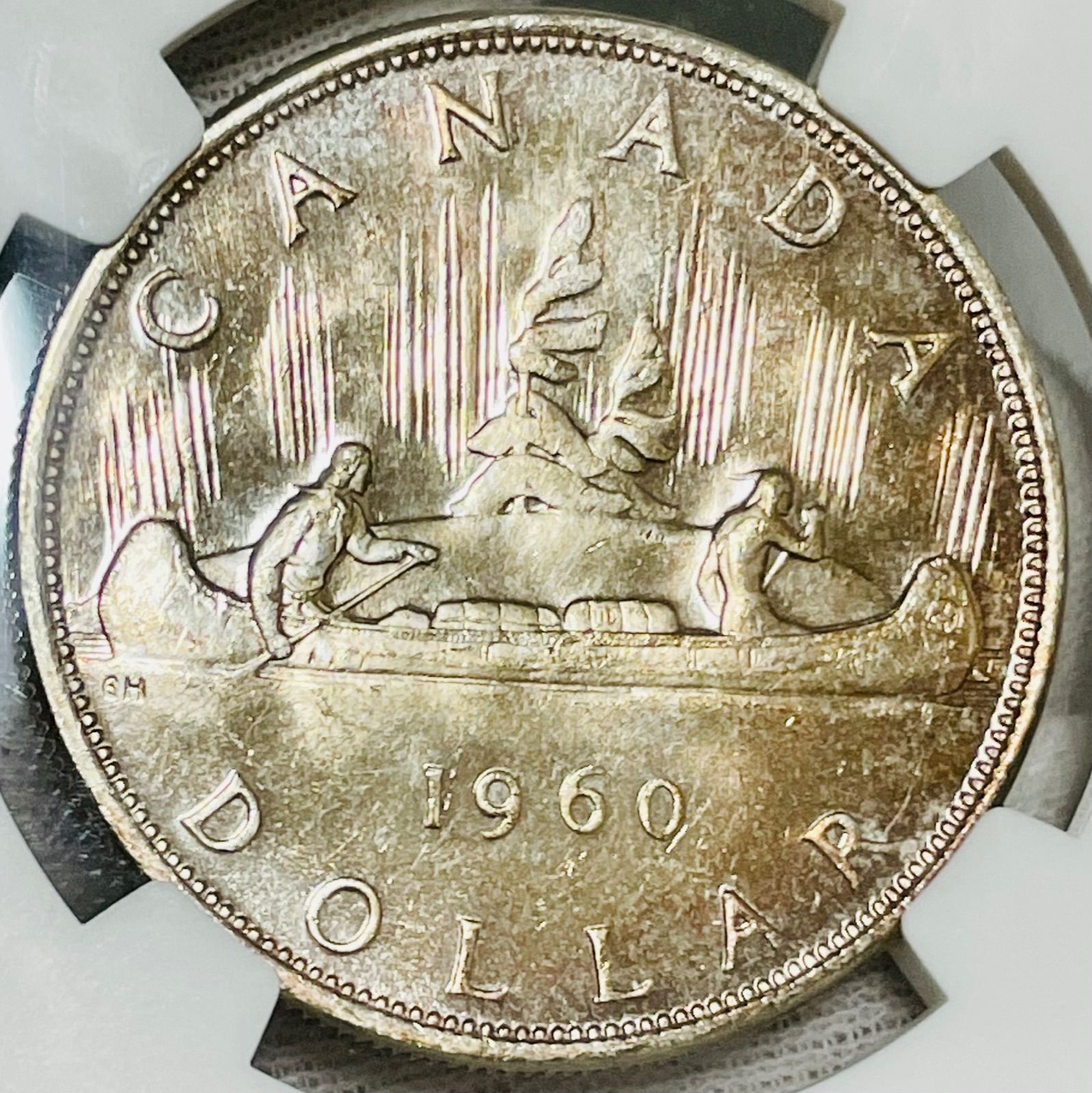 カナダ 1958 ブリティッシュコロンビア 1ドル 銀貨 MS64 ヤングヤング