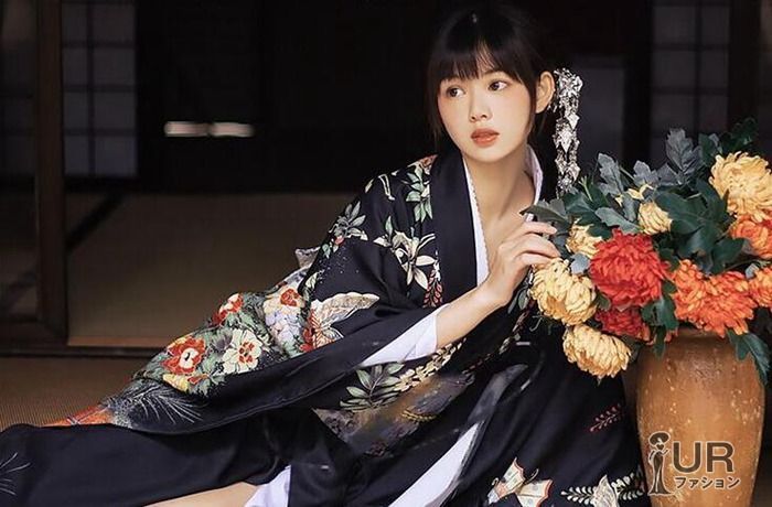 新品 浴衣 撫松庵 ネイビー アネモネマーガレット /1393 （伊勢丹新宿  