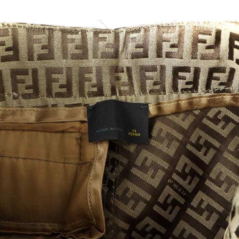 フェンディ FENDI フレアパンツ スラックス ズッカ柄 ロゴ 総柄