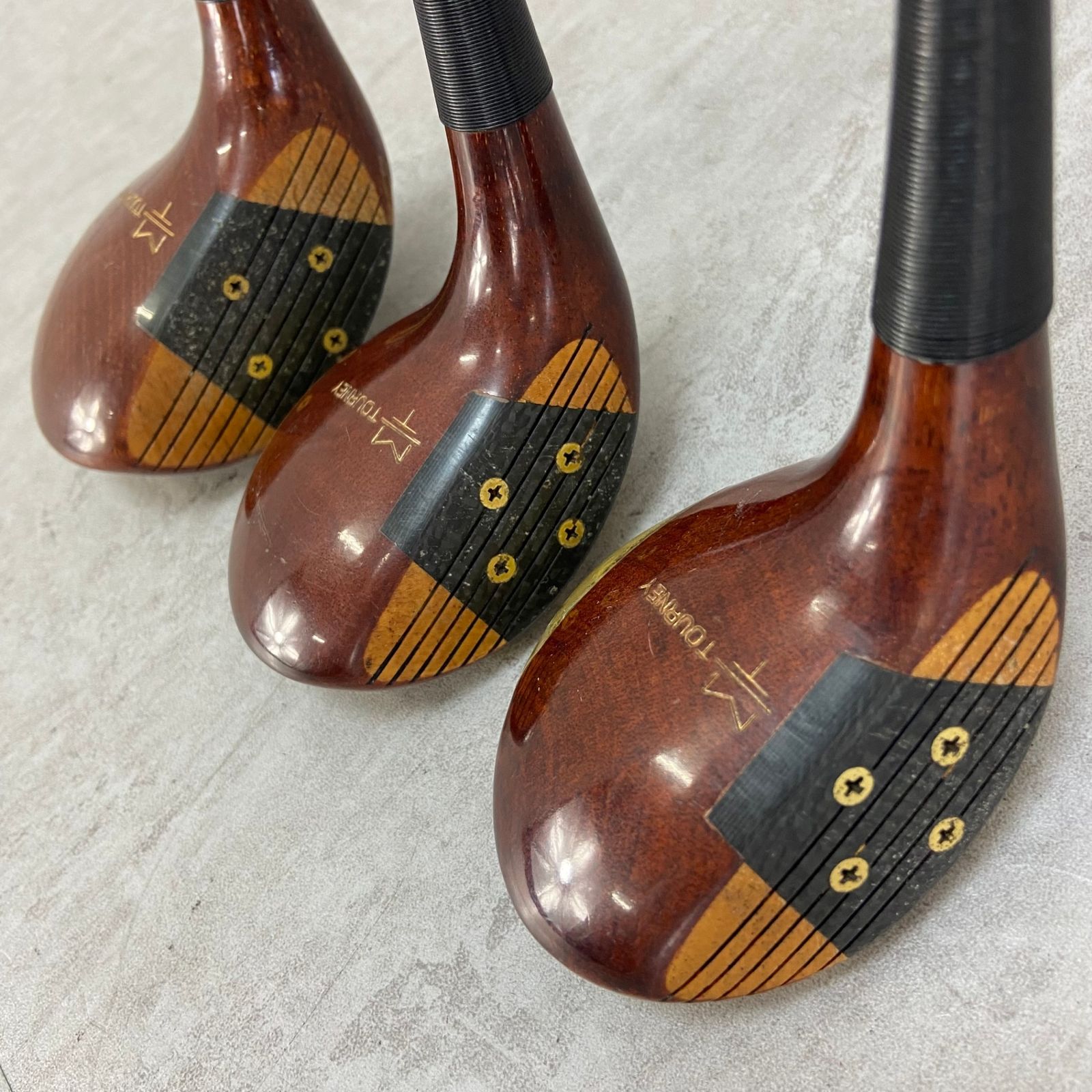 MacGregor - マグレガー　ターニー　カスタム　パーシモン　メンズゴルフ　ウッド3本セット　右利き用　DR　1W　木製　MacGregor 　Tourney　Custom MacGregor - マグレガー ターニー カスタム パーシモン メンズ