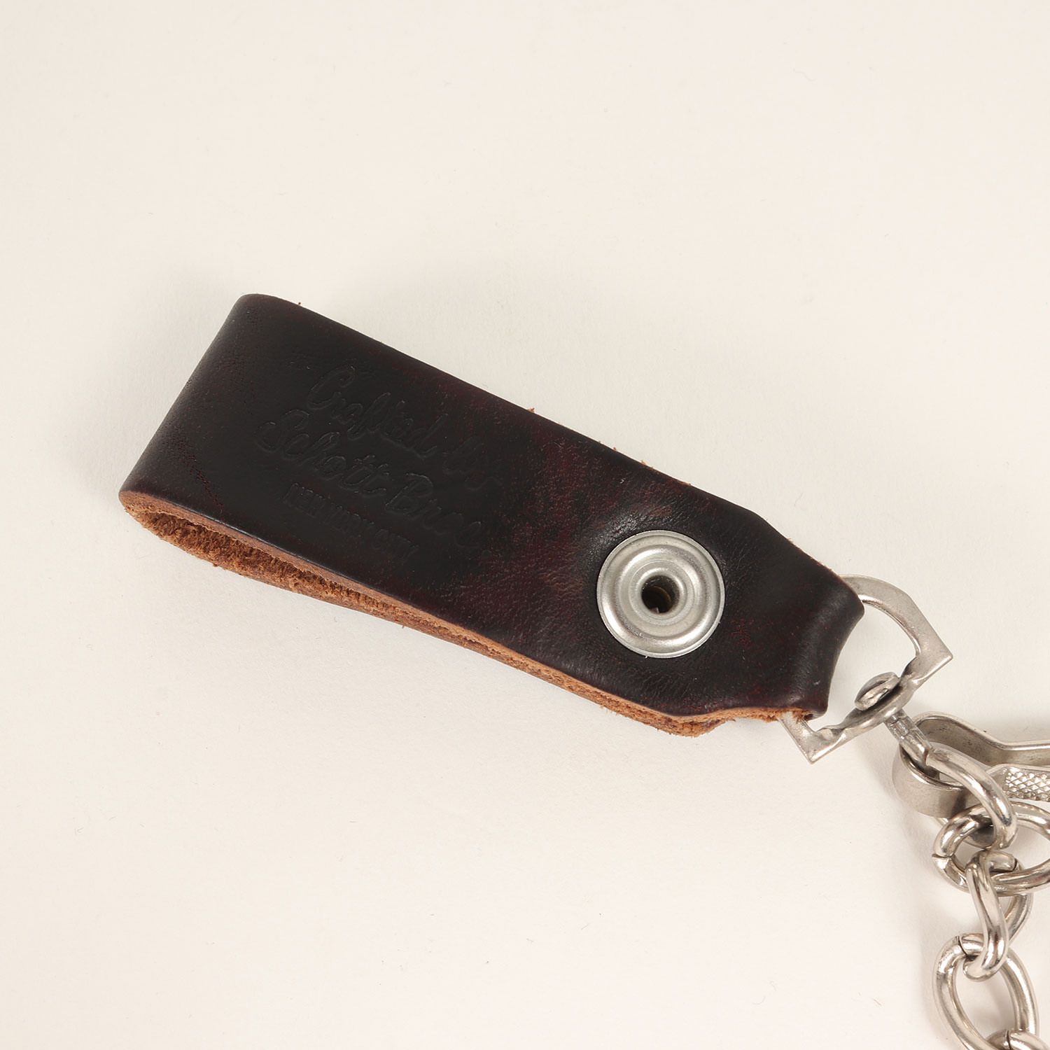 【新品、未使用】schott、ショット/チェーン付き/レザー、黒 SCHOTT ショット 襟付き レザー ライダースジャケット ブラック