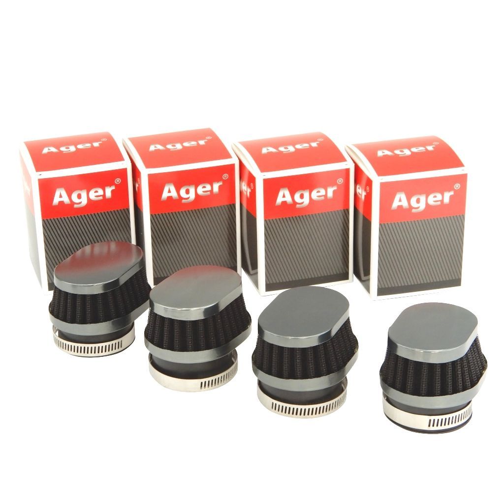 パワーフィルター 50mm ショート オーバル ガンメタx黒 4個 ヤマハ XJR400D，XJR400E，XJR400F，XJR400R，XJR400S