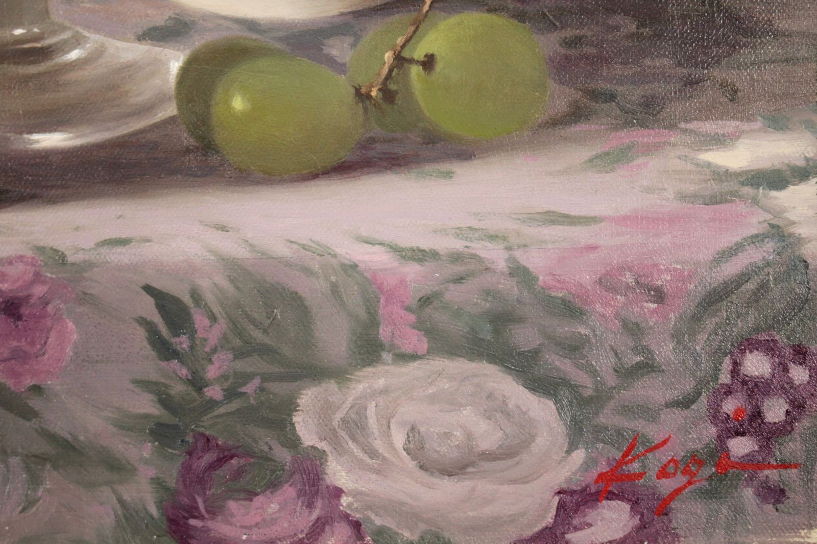 渡壁公義 「カトレアのある静物」 油絵・油彩画 絵画 渡壁公義 「カトレアのある静物」 油絵・油彩画 絵画の通販 by