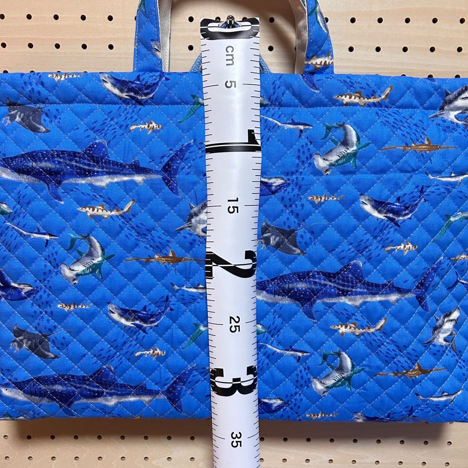 533 ハンドメイド 大きめ レッスンバッグ 30×50 キルティング ループ 