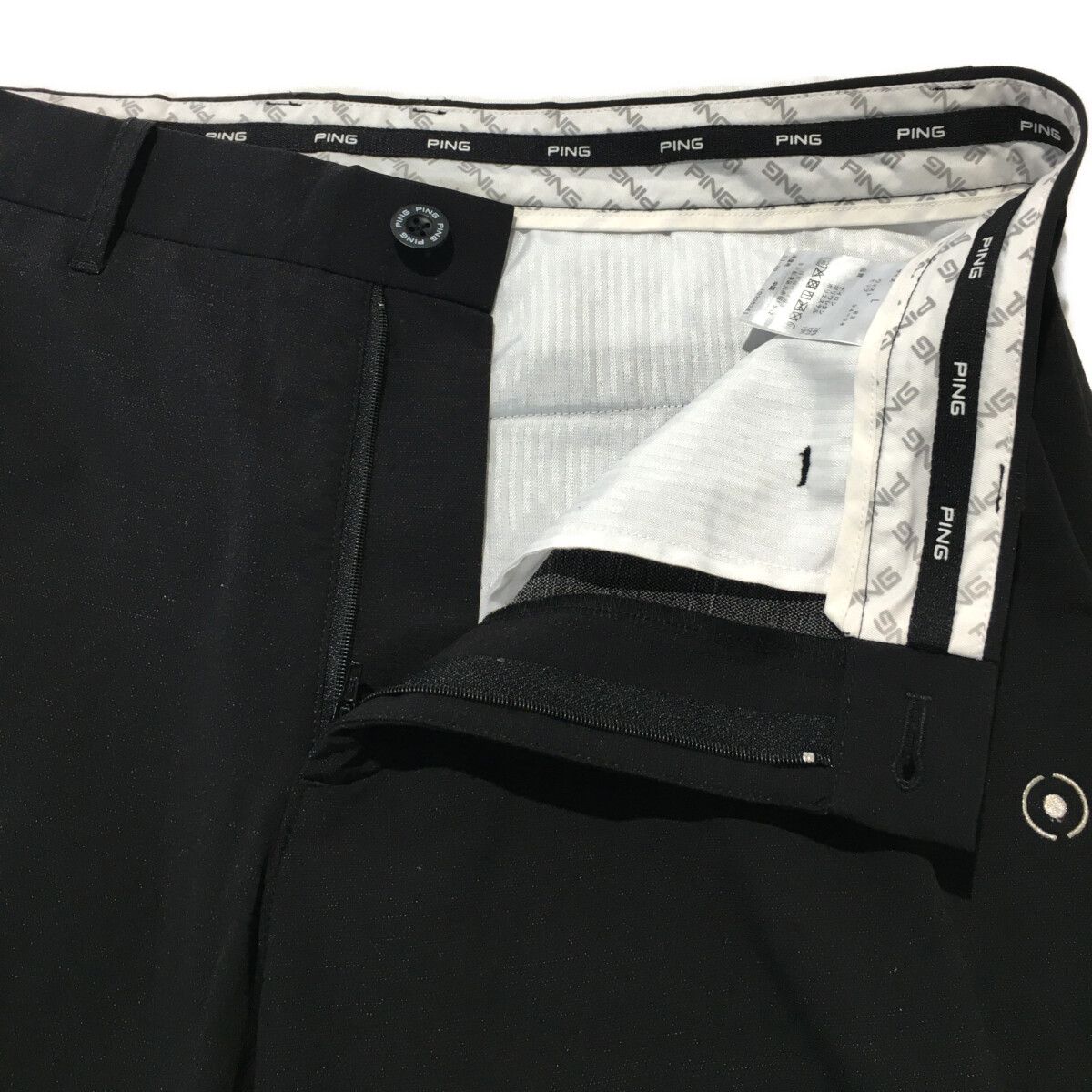 中古 メンズ ピン PING パンツ L 黒 ブラック シンプル ストレッチ