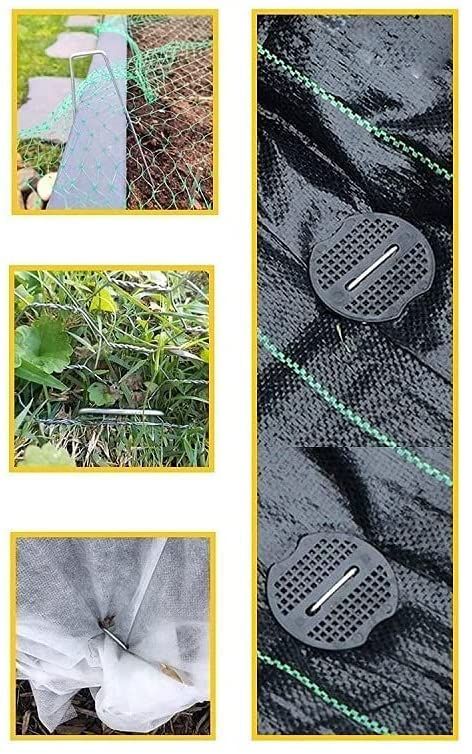 防草シート 固定ピン 100本セット 黒丸付き AOKKR Uピン 杭 人工芝固定用 園芸用20cm 4cm 20cm YUZUMIYA_COM