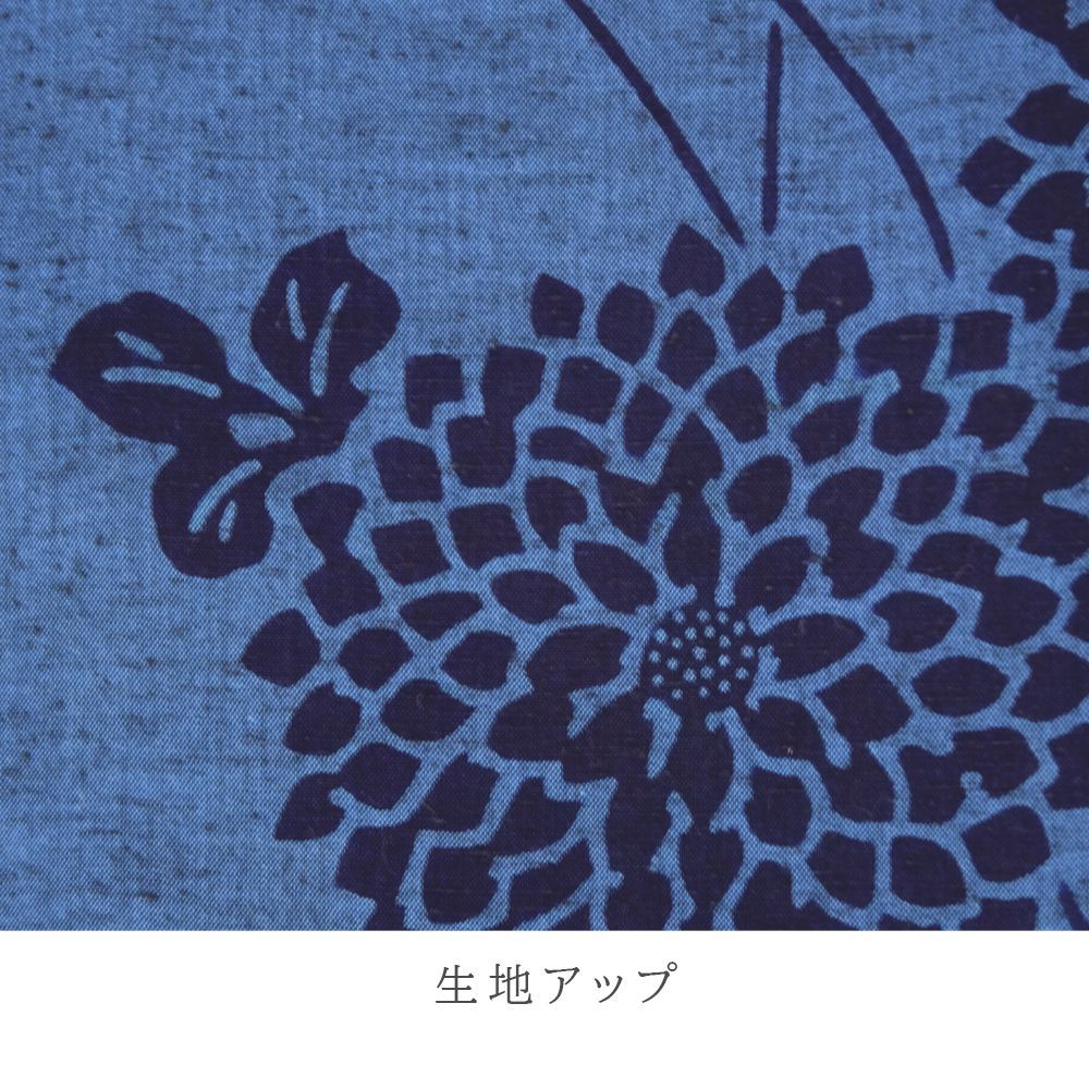 浴衣 反物 レディース 三勝 綿100％ 三勝染め 紺地/菊 yt-108