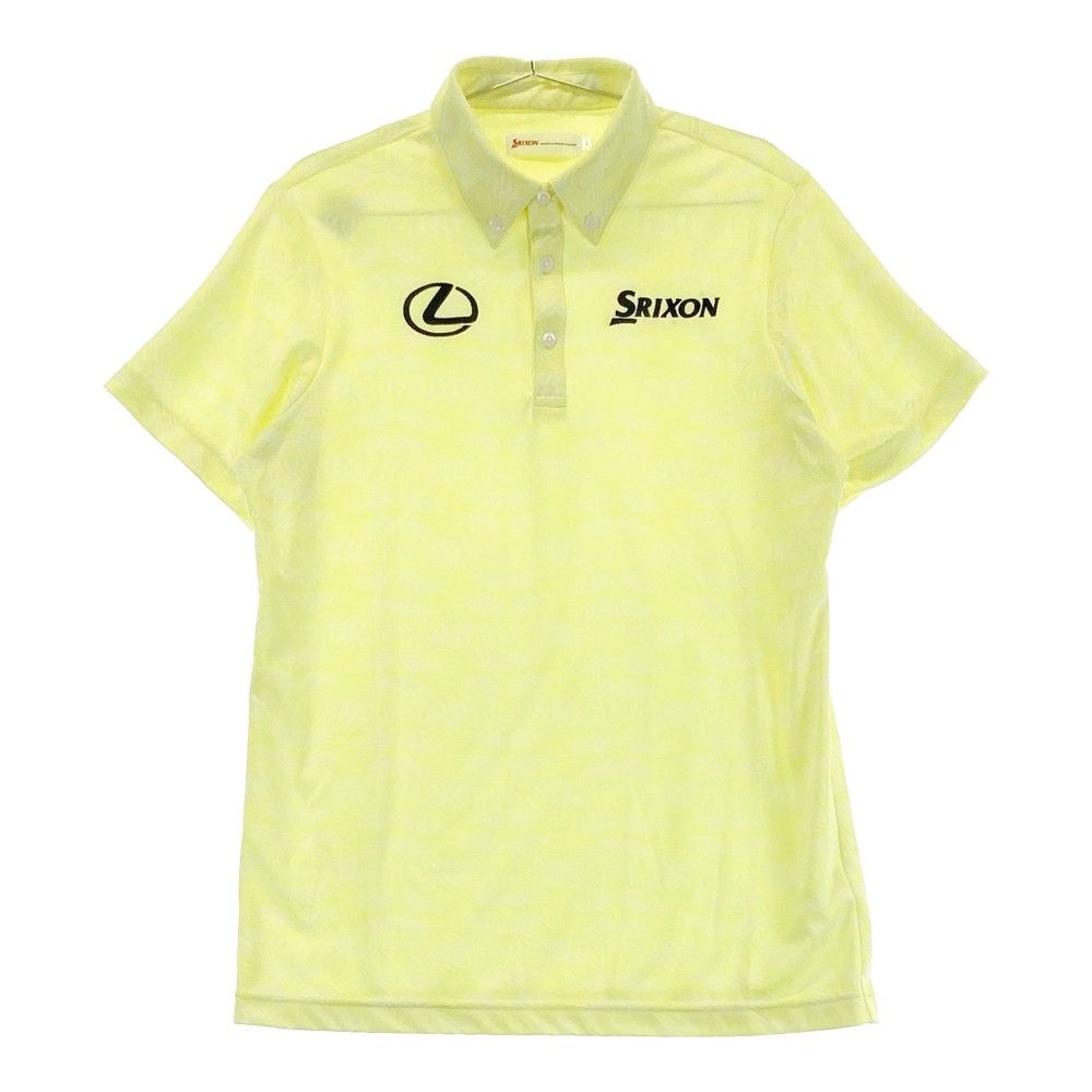 サイズ：L SRIXON スリクソン ×LEXUS 2023年モデル 半袖ポロシャツ ボタンダウン 総柄 イエロー系 [240101336765]# ゴルフウェア メンズ ストスト