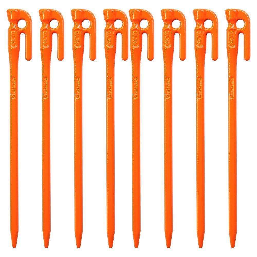 8本セット エリッゼ ELLISSE 鍛造ペグ エリッゼステーク 28cm オレンジ粉体焼付塗装 MK-280OR MADE IN JAPAN 8本セット