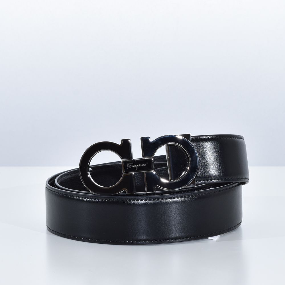 Ferragamo メンズ リバーシブル レザーベルト ガンチーニバックル 黒 Amazon | [フェラガモ]ベルト ダブルガンチーニ リバーシブル