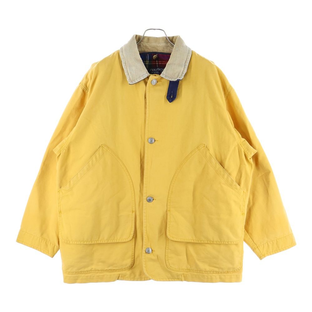 NAUTICA ノーティカ マレーシア製 タータンチェックライナー 襟コーデュロイ ハンティングジャケット イエロー