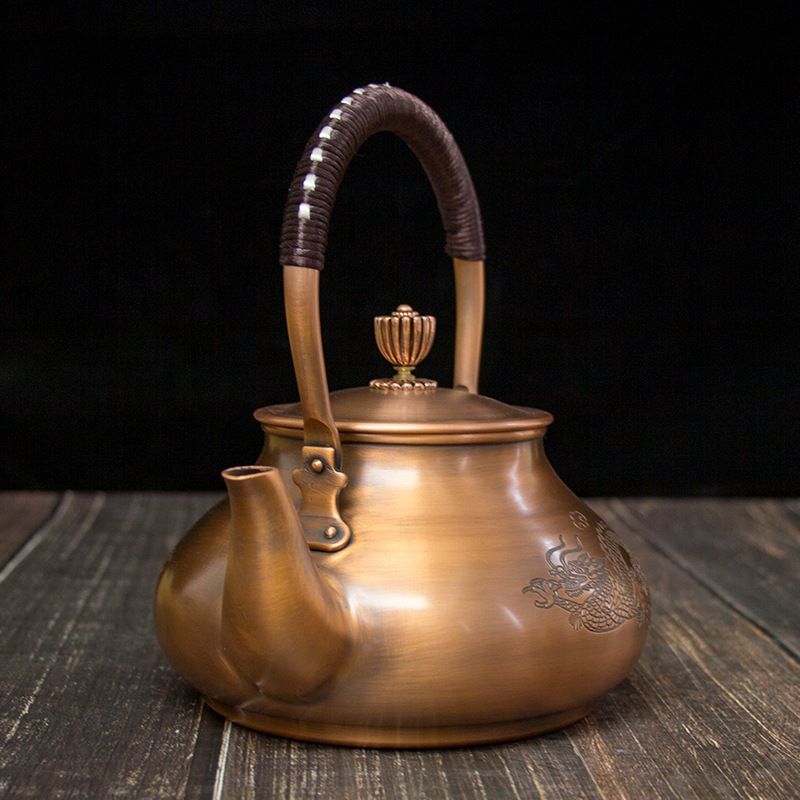 希少新品☆ 銅製銅瓶 提梁銅瓶 手作り コーティングなし 老銅瓶 やかん 