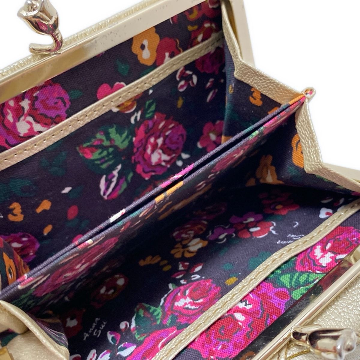 ANNA SUI 三つ折り財布 がま口 ANNA SUI 財布 三つ折りがま口 ゴールド