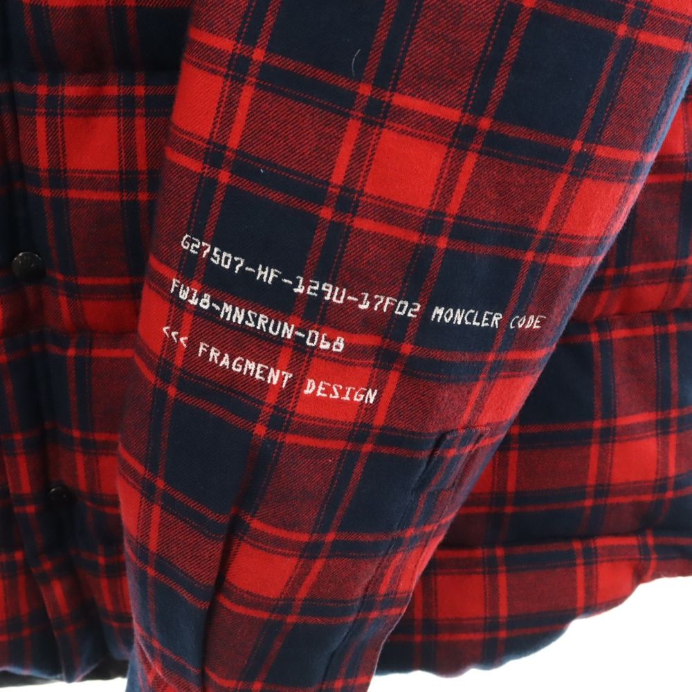 MONCLER FRAGMENT 赤 チェック柄 ダウンジャケット MONCLER