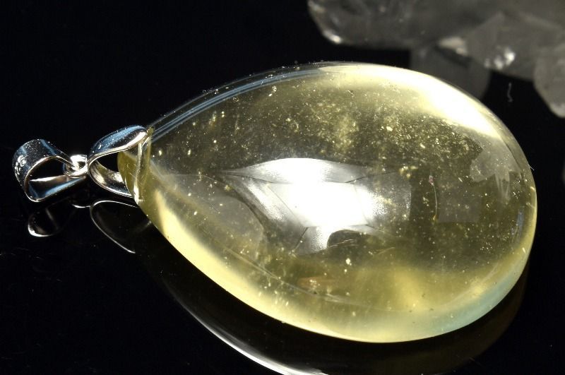 １点物 AAA クリア シルバー925 リビアングラス 36x28mm オーバル ペンダントトップ パワーストーン 天然石 _PC5660 NEXPOTALLINN_EU