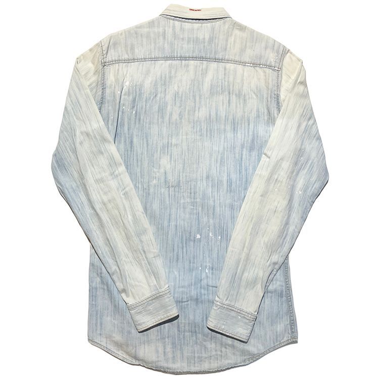 Dsquared2 ディースクエアード ブリーチペイント デニムシャツ size=46