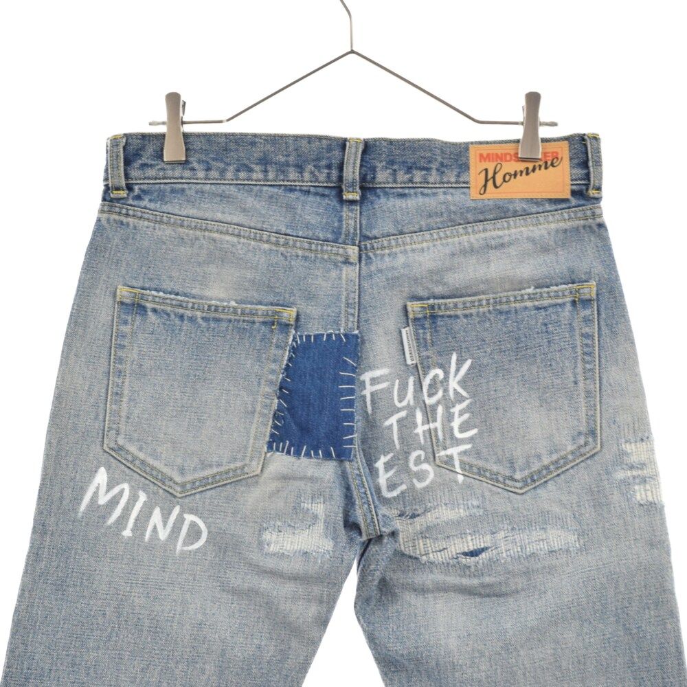 MINDSEEKER (マインドシーカー) 22SS TICKET PATCH CRASH DENIM パッチワークペイント加工デニムパンツ -  メルカリ