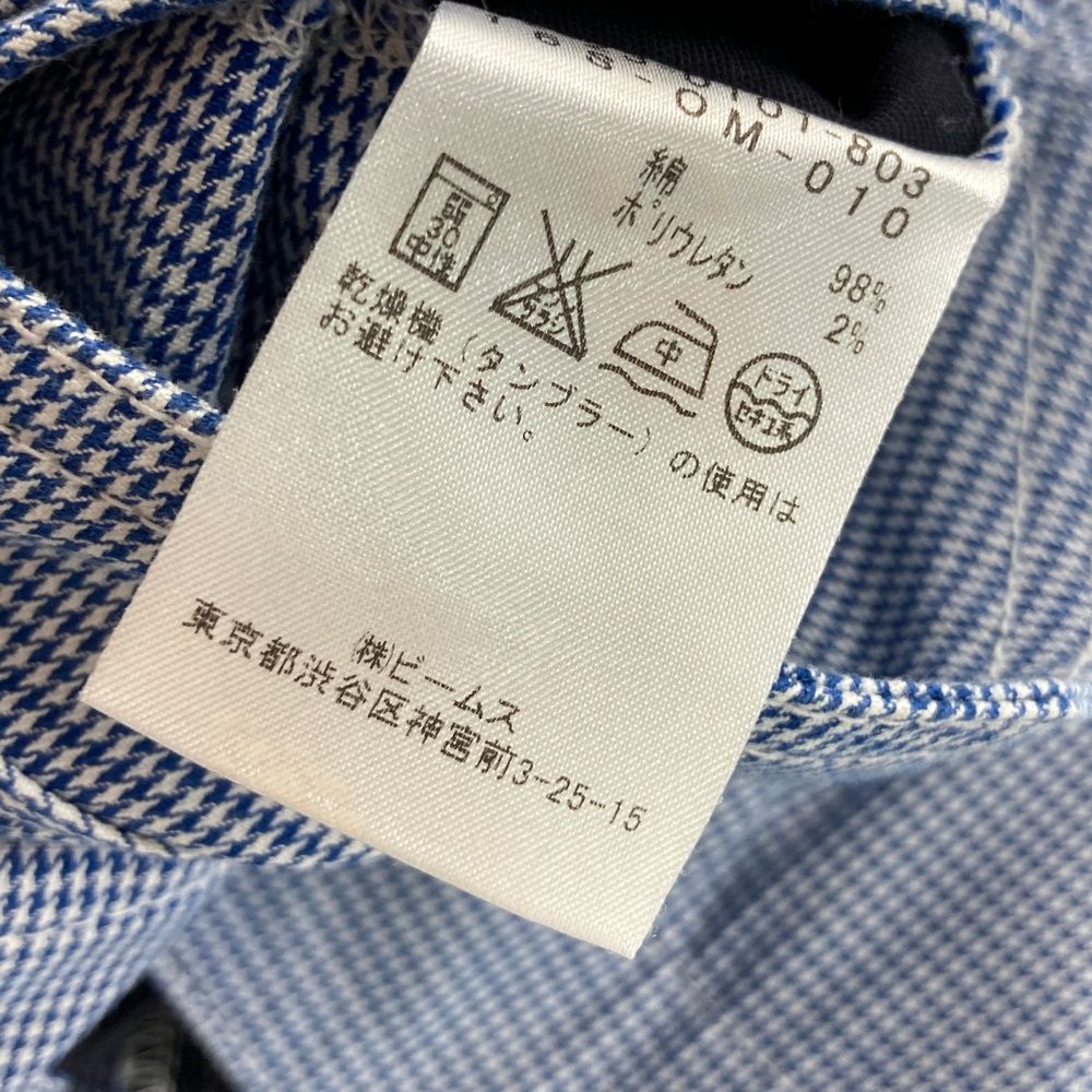 毎日新作アイテム入荷中！ サイズ L BEAMS GOLF ビームスゴルフ ストレッチパンツ 千鳥柄 ブルー系 240001802615 ゴルフウェア メンズ ストスト