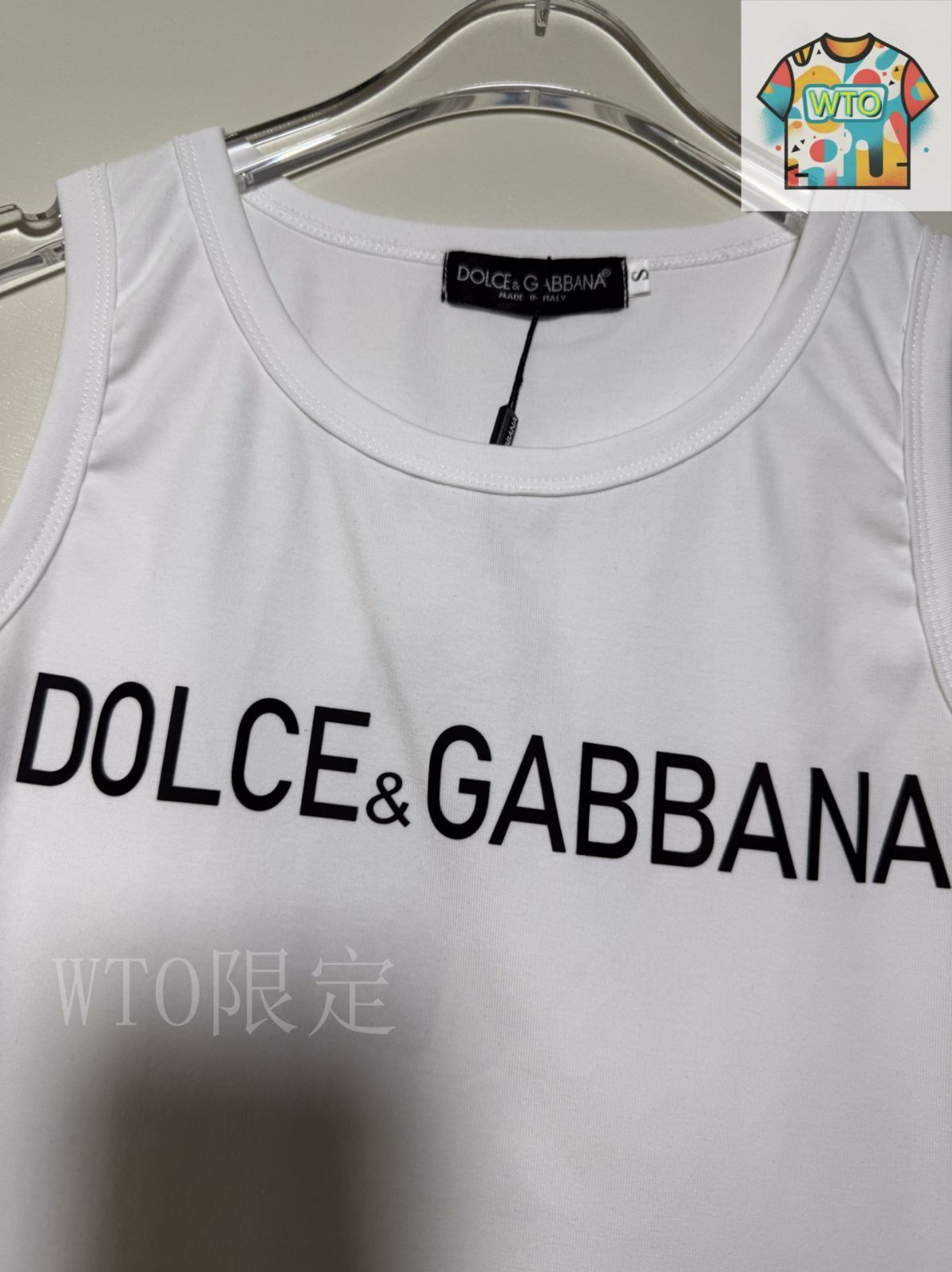 今日特価】Dolce&Gabbana Logo Print Sleeveless Tank Top