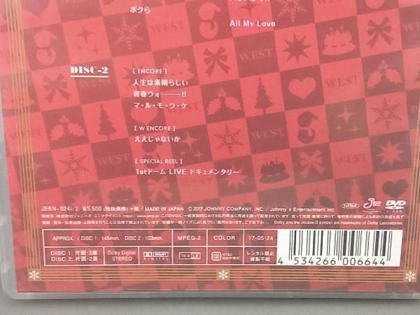 キズあり DVD ジャニーズWEST 1stドーム LIVE 24(ニシ)から感謝 届けます(通常版)