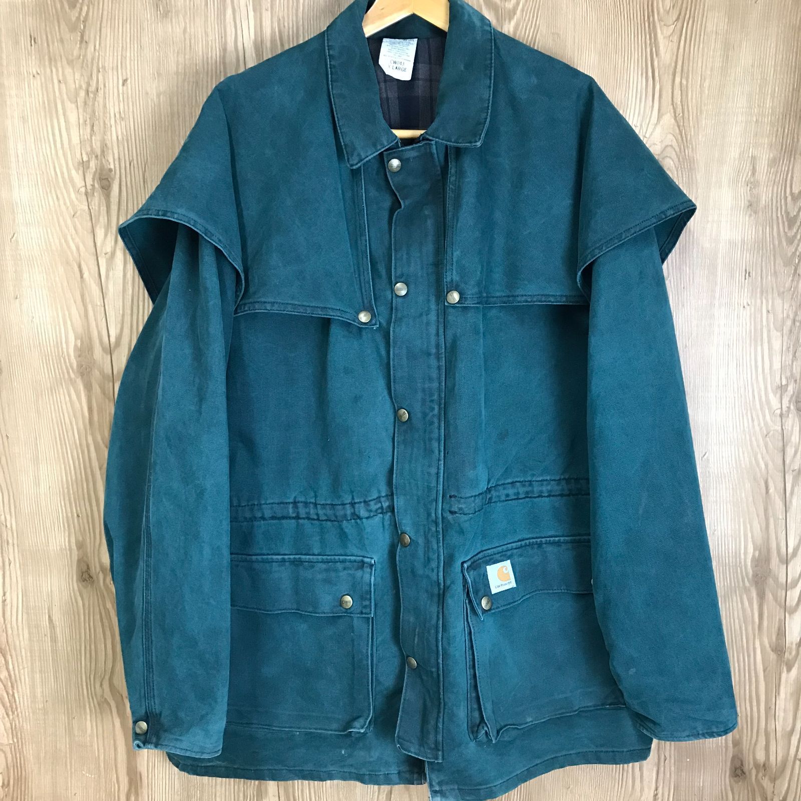 90s Carhartt USA製 ジャケット XL カーハート レアカラー 緑 廃盤 レア 80???90s VINTAGE USA製 Carhartt ダックジャケット 緑色