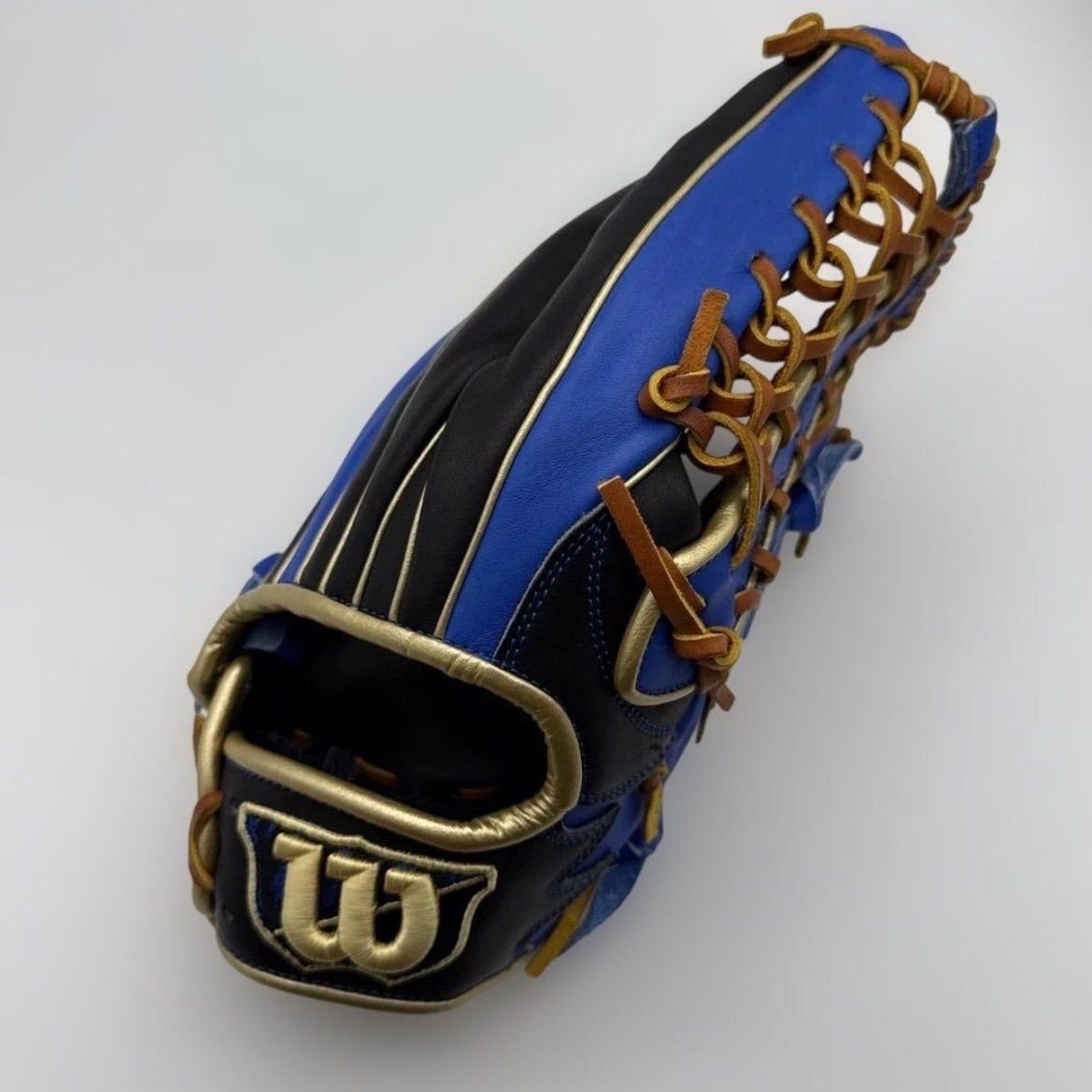 Wilson ウィルソン 軟式グローブ 外野手用青×黒 ゴールドロゴ