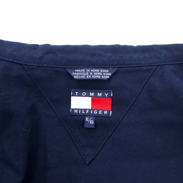 TOMMY HILFIGER 90年代 3WAY レイヤードデザイン ピーコート XL ネイビー コットン フラッグロゴワッペン 中綿ライナー着脱式