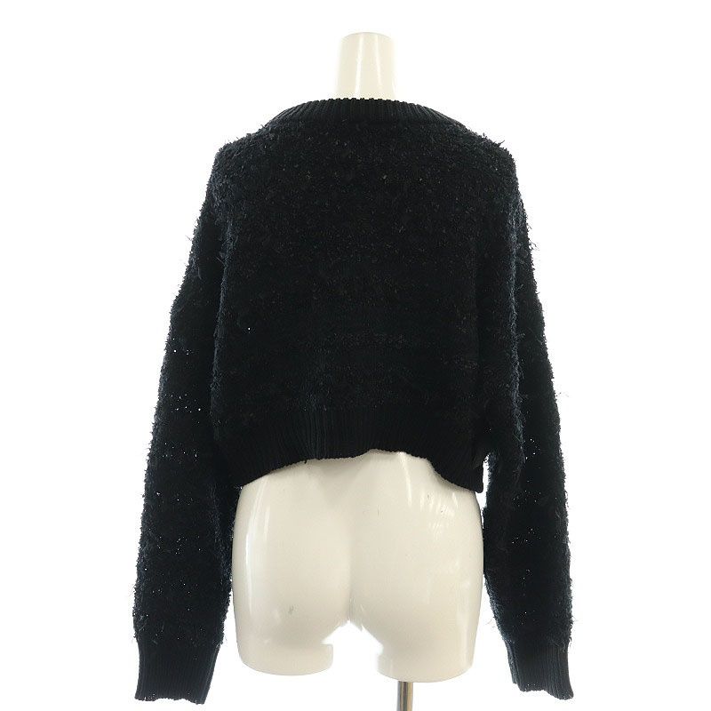 アメリヴィンテージ Ameri VINTAGE RIBBON TAPE SHORT KNIT TOP ニット セーター リボン F ブラック /DO ■OS ■SH レディース アメリヴィンテージ Ameri VINTAGE RIBBON TAPE SHORT KNIT TOP