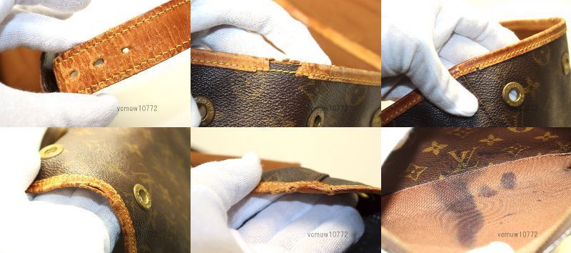 希少中古□LOUIS VUITTON モノグラム モンスリGM レザー リュック  