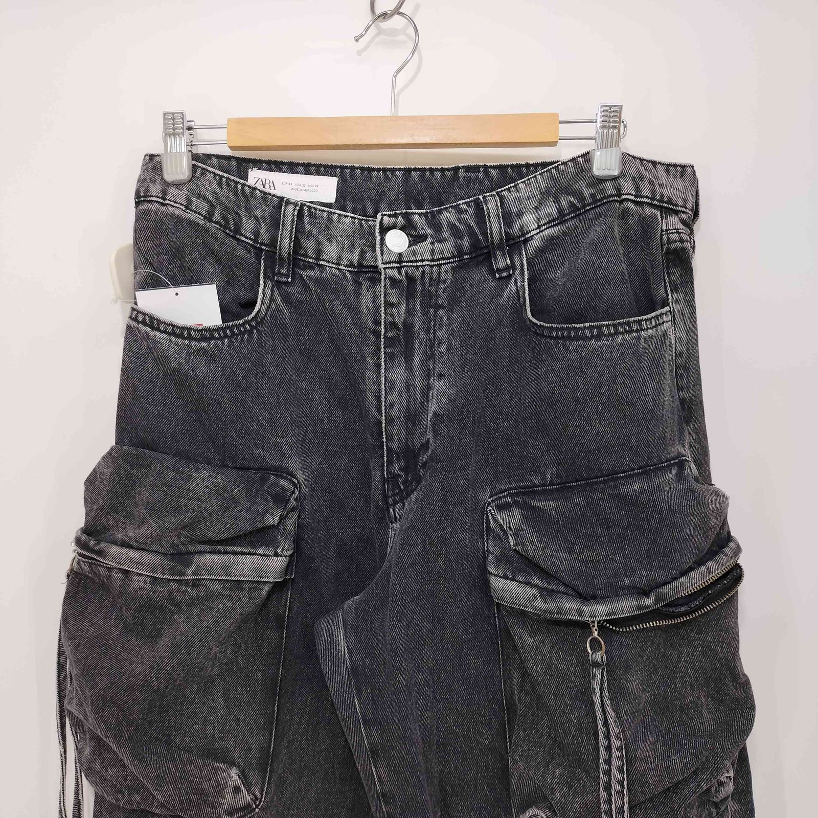【ZARA】ザラ  ユーリティ カーゴデニムパンツ メンズ 42 ザラ ZARA UTILITY ユーリティ カーゴデニムパンツ メンズ 42