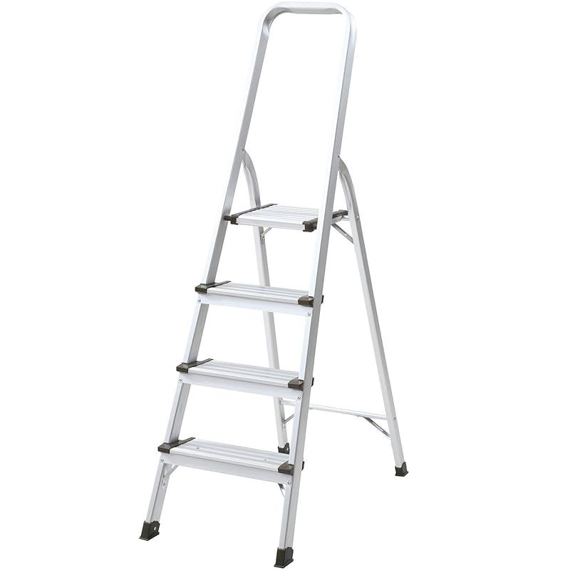 山善 脚立 4 段 幅45×奥行88.5×高さ147cm 耐荷重100kg 折りたたみ アルミ 軽量 KBE-4 0