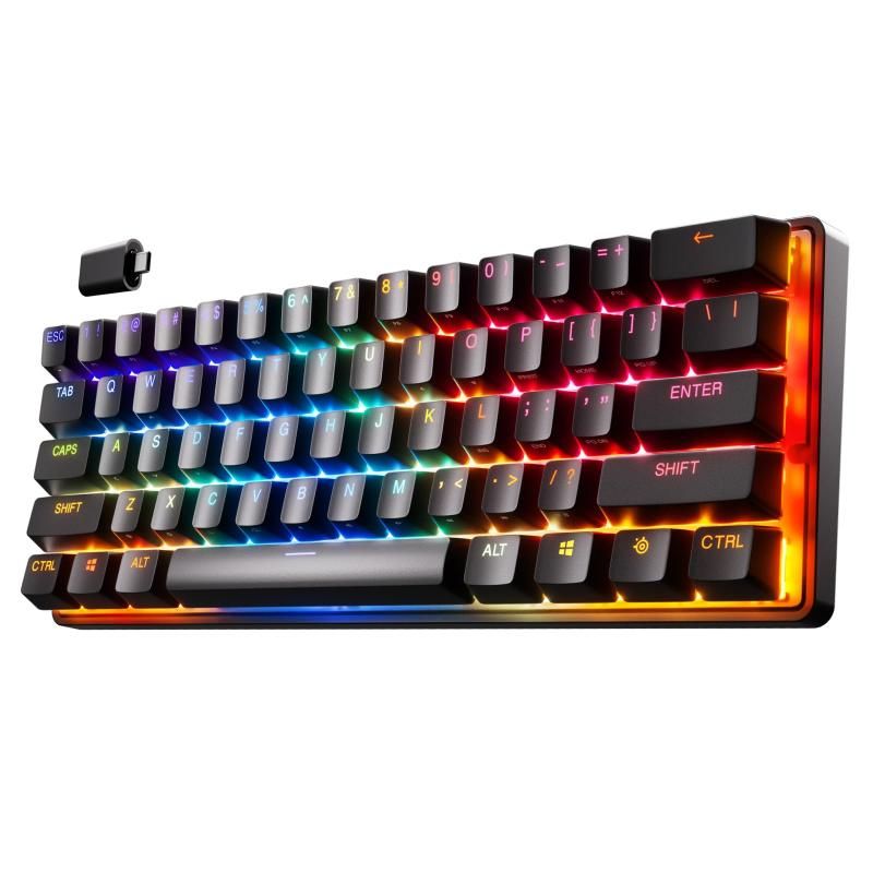 SteelSeries ゲーミングキーボード ミニサイズ Apex Pro Mini Wireless US 無線 ワイヤレス 英語配列 Quantum 2.0ワイヤレス接続 OmniPointスイッ