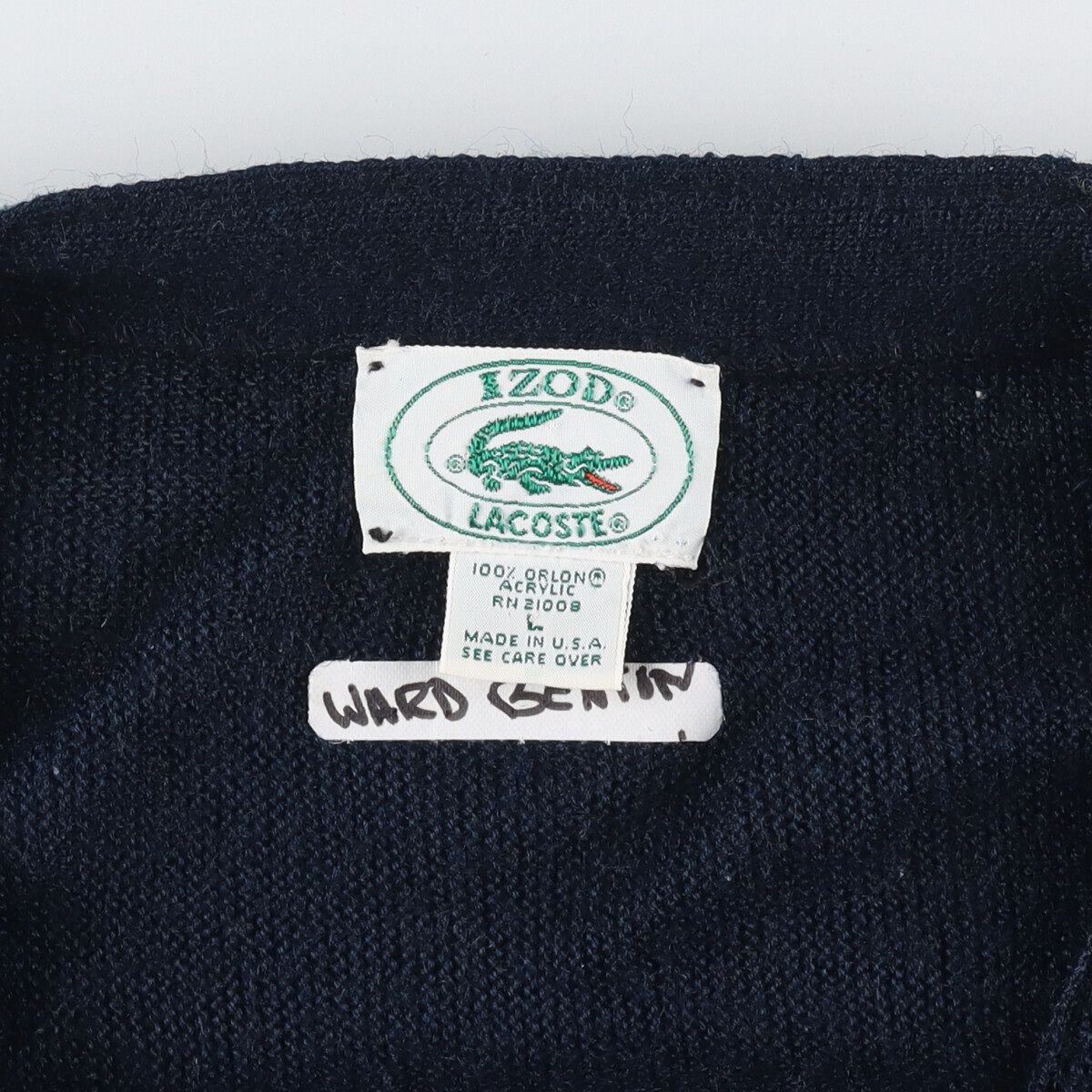 80~90年代 ラコステ LACOSTE IZOD アクリルニットカーディガン USA製