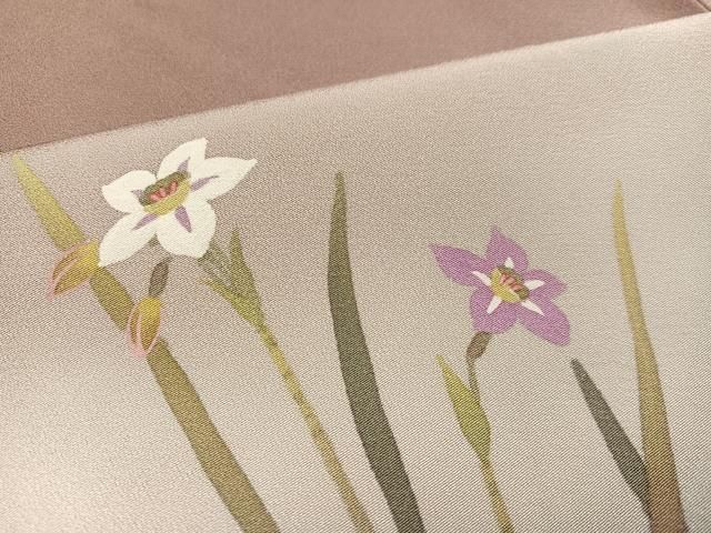 平和屋着物○二代目清次郎 手描き 訪問着 手描き 草花文 暈し染め 正絹